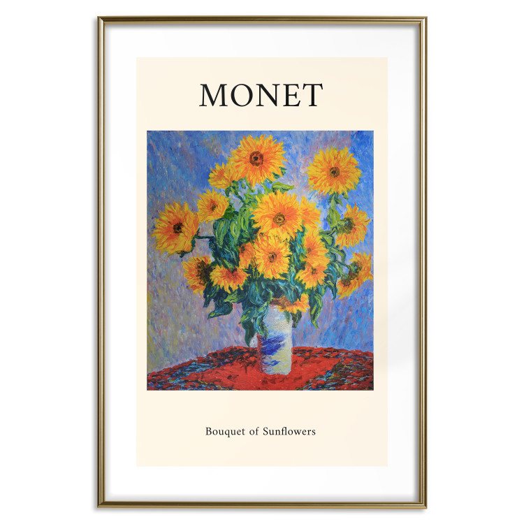Wall Poster Decorative Sunflowers - bouquet of yellow flowers in a vase and texts 135760 additionalImage 10