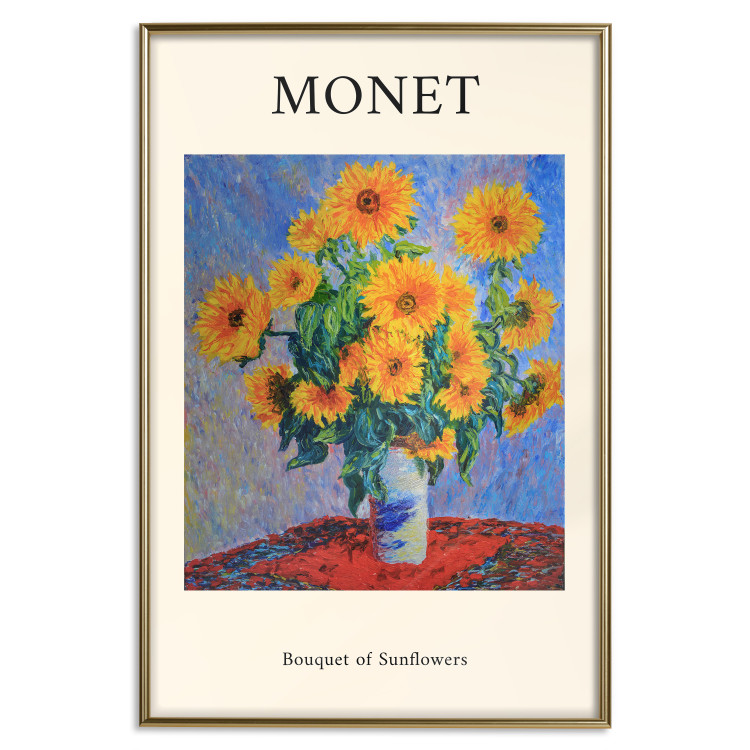 Wall Poster Decorative Sunflowers - bouquet of yellow flowers in a vase and texts 135760 additionalImage 9