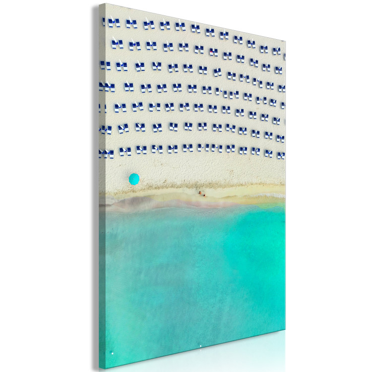 Canvas Art Print Italian beach - sea landscape seen from above with azure water 135860 additionalImage 2