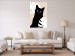 Poster Cat in Monsteras - black animal among plants on a pastel background 137860 additionalThumb 15