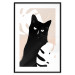 Poster Cat in Monsteras - black animal among plants on a pastel background 137860 additionalThumb 10