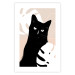 Poster Cat in Monsteras - black animal among plants on a pastel background 137860 additionalThumb 12