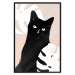 Poster Cat in Monsteras - black animal among plants on a pastel background 137860 additionalThumb 17