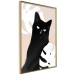 Poster Cat in Monsteras - black animal among plants on a pastel background 137860 additionalThumb 4