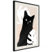 Poster Cat in Monsteras - black animal among plants on a pastel background 137860 additionalThumb 3