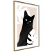 Poster Cat in Monsteras - black animal among plants on a pastel background 137860 additionalThumb 3
