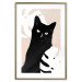 Poster Cat in Monsteras - black animal among plants on a pastel background 137860 additionalThumb 9