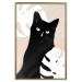 Poster Cat in Monsteras - black animal among plants on a pastel background 137860 additionalThumb 11