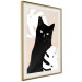 Poster Cat in Monsteras - black animal among plants on a pastel background 137860 additionalThumb 2
