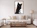 Poster Cat in Monsteras - black animal among plants on a pastel background 137860 additionalThumb 19