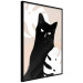 Poster Cat in Monsteras - black animal among plants on a pastel background 137860 additionalThumb 7