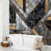 Photo Wallpaper Geometric art deco - grey and black marble with gold patterns 142360 additionalThumb 8