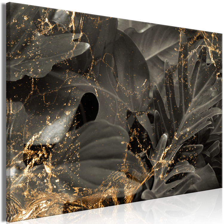 Canvas Art Print Golden Rain (1-piece) Wide - elegant art deco abstraction 142960 additionalImage 2