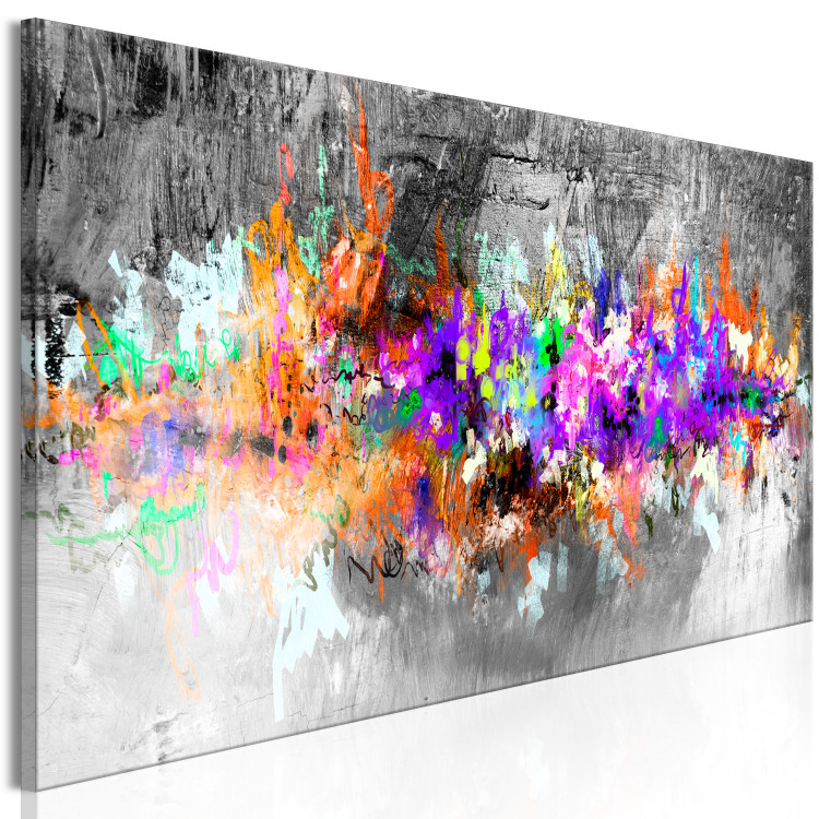 Canvas Vivid Glow (1-piece) Narrow - colorful abstraction amidst grays 143160 additionalImage 2