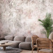 Photo Wallpaper Subtle motif - plants on a concrete texture background in shades of pink 143860