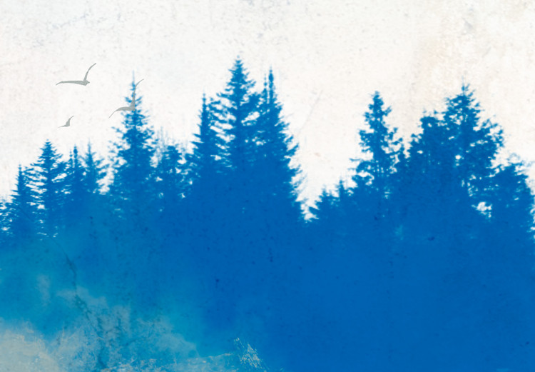 Wall Poster Blue Forest - Delicate, Hazy Landscape in Blue Tones 145760 additionalImage 2