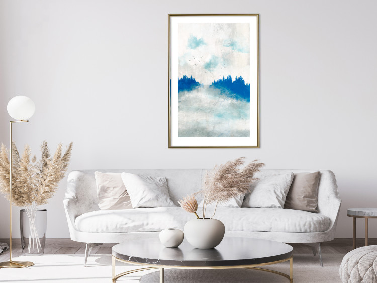 Wall Poster Blue Forest - Delicate, Hazy Landscape in Blue Tones 145760 additionalImage 25