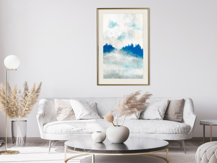 Wall Poster Blue Forest - Delicate, Hazy Landscape in Blue Tones 145760 additionalImage 20