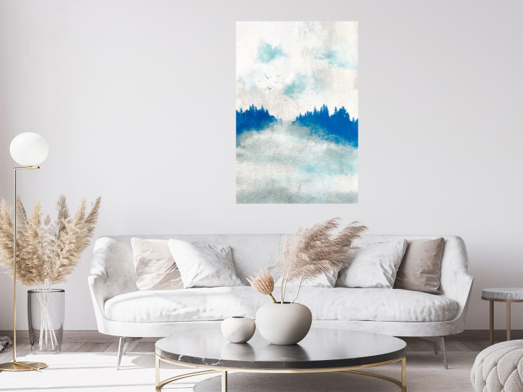 Wall Poster Blue Forest - Delicate, Hazy Landscape in Blue Tones 145760 additionalImage 12