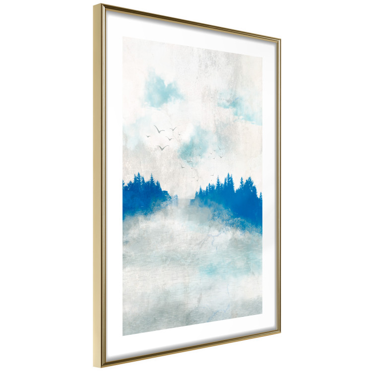 Wall Poster Blue Forest - Delicate, Hazy Landscape in Blue Tones 145760 additionalImage 4