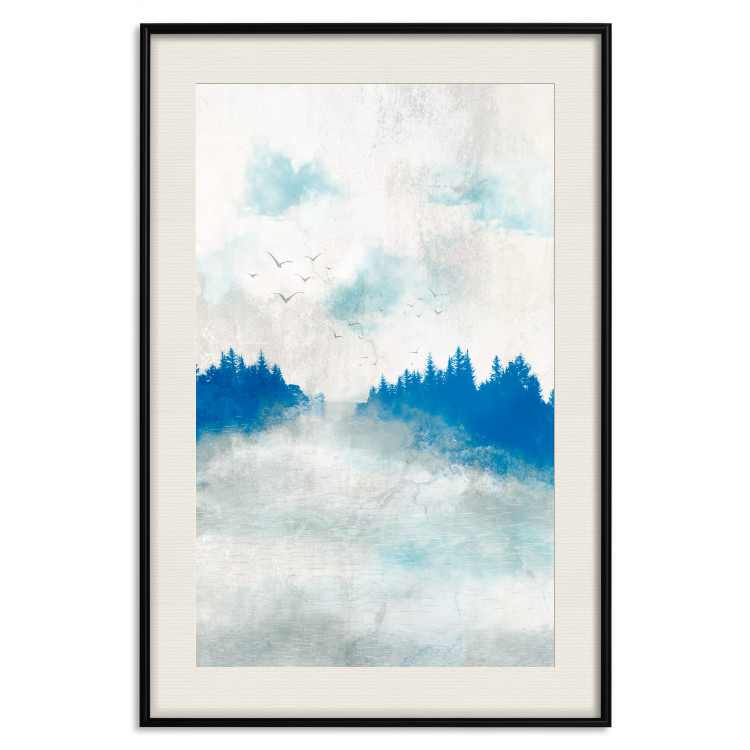 Wall Poster Blue Forest - Delicate, Hazy Landscape in Blue Tones 145760 additionalImage 21