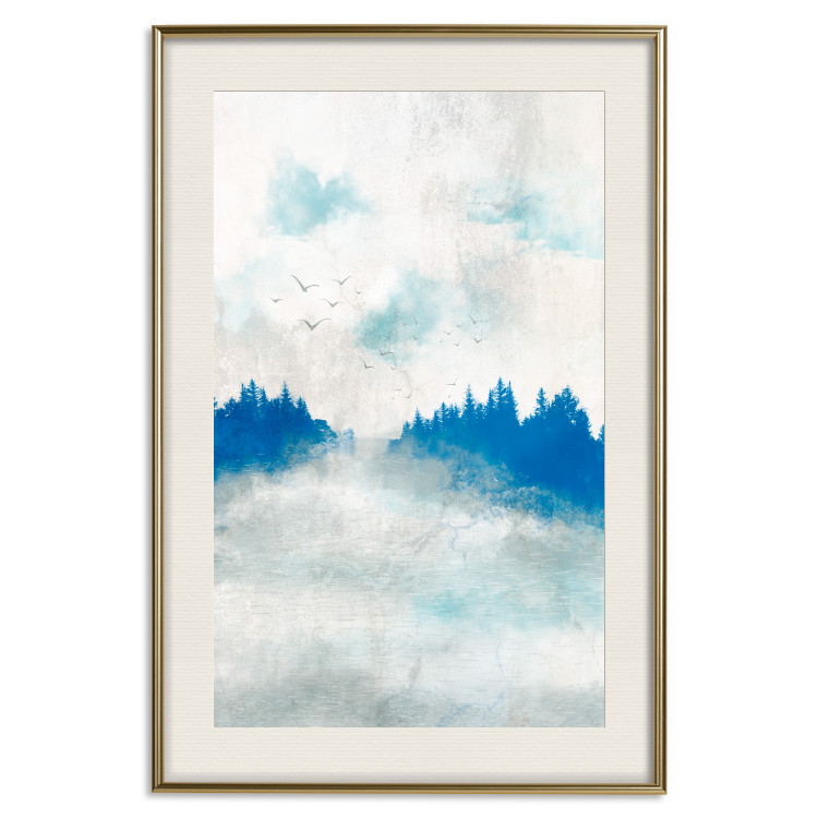 Wall Poster Blue Forest - Delicate, Hazy Landscape in Blue Tones 145760 additionalImage 27