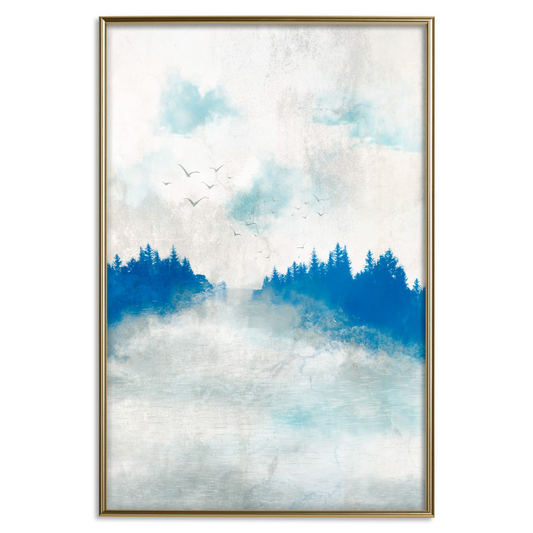 Wall Poster Blue Forest - Delicate, Hazy Landscape in Blue Tones 145760 additionalImage 19