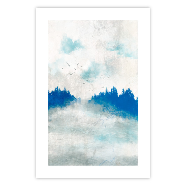 Wall Poster Blue Forest - Delicate, Hazy Landscape in Blue Tones 145760 additionalImage 26