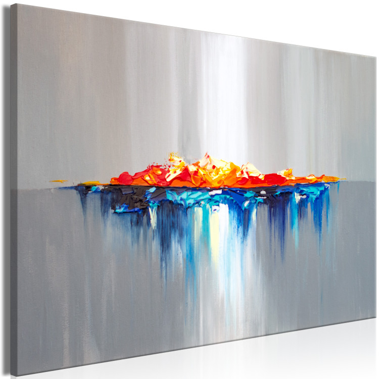 Canvas Print Fire and Water - Artistic Abstract Painting With the Texture of Paint Blots 147660 additionalImage 2