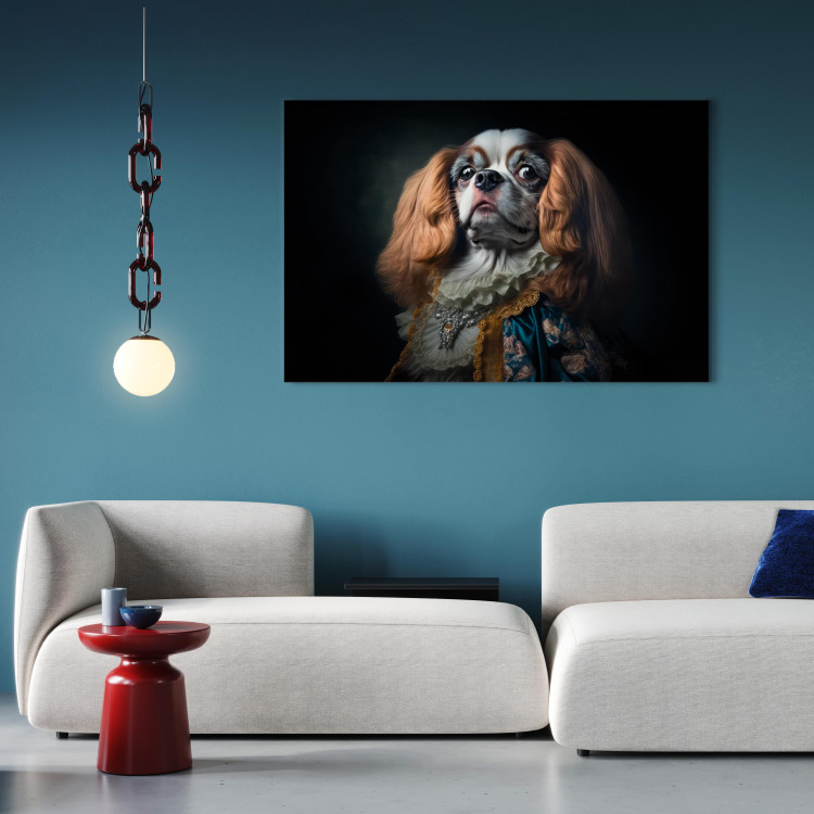 Canvas Print AI Dog King Charles Spaniel - Proud Aristocratic Animal Portrait - Horizontal 150160 additionalImage 3