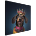 Canvas AI Dog Dachshund - Portrait of a Smiling Animal Wearing a Crown - Square 150260 additionalThumb 2
