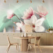 Wall Mural Flowers on a background of celadon mist - white magnolia branch with sparkle 90460 additionalThumb 6