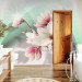 Wall Mural Flowers on a background of celadon mist - white magnolia branch with sparkle 90460 additionalThumb 8