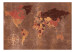 Photo Wallpaper World in brown - map of the continents on a non-uniform background with a compass 91660 additionalThumb 1