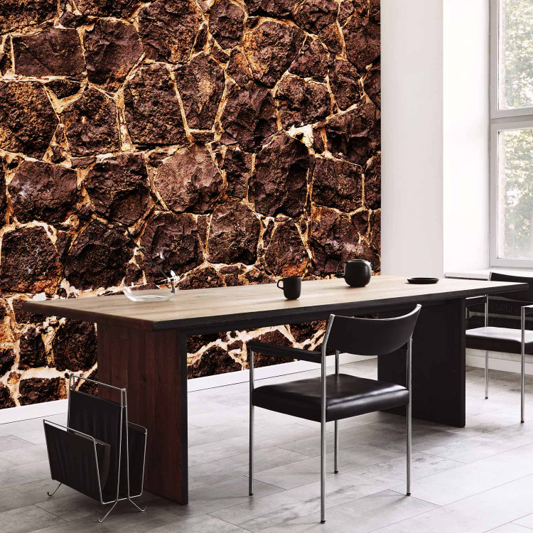Wall Mural Brown cave - textured background of stone blocks with light joints 93960 additionalImage 7