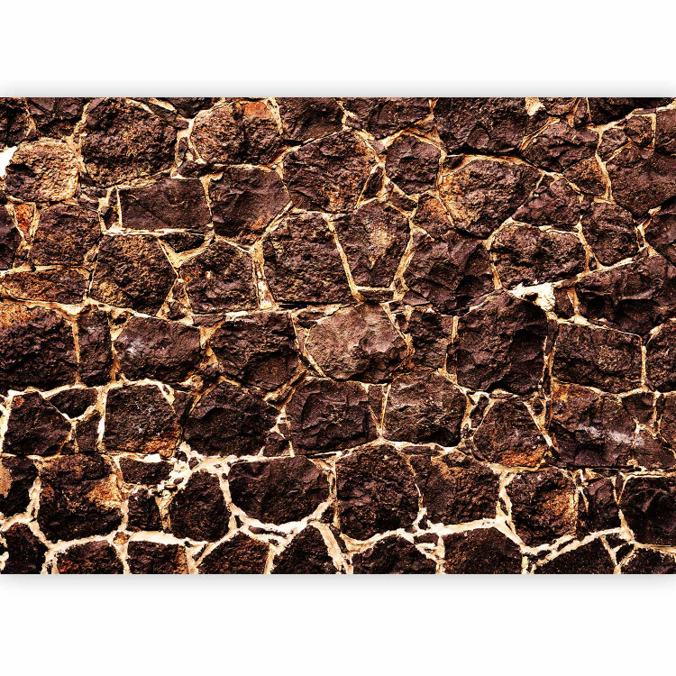 Wall Mural Brown cave - textured background of stone blocks with light joints 93960 additionalImage 1
