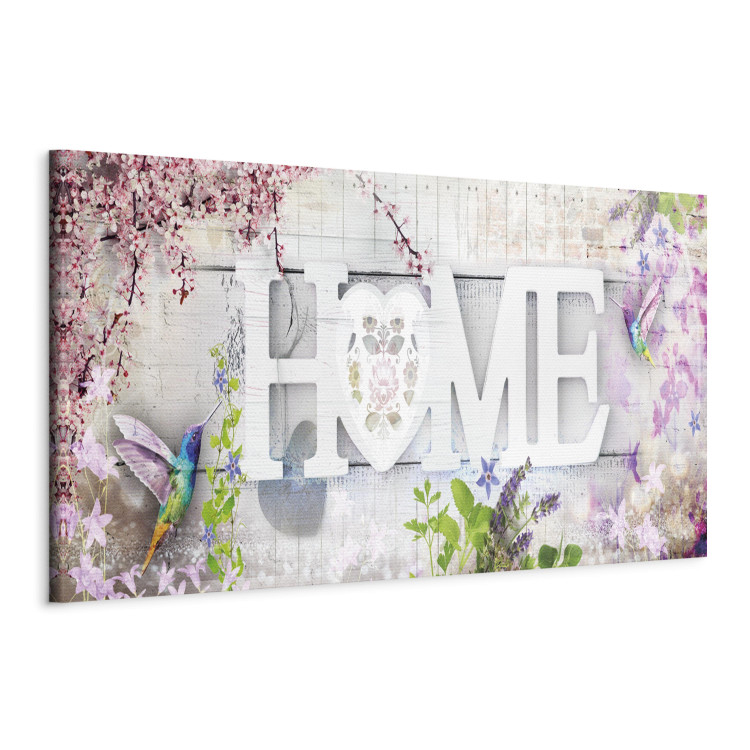 Canvas Home and Hummingbirds (1 Part) Pink Narrow 107670 additionalImage 2