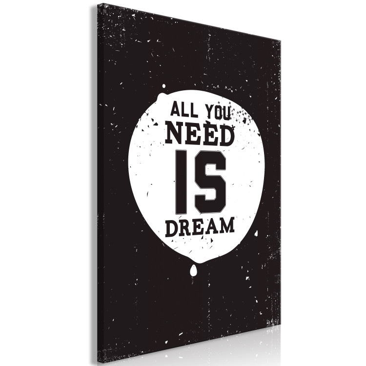 Canvas In Search of Dreams (1-part) - Black and White English Quote 115070 additionalImage 2