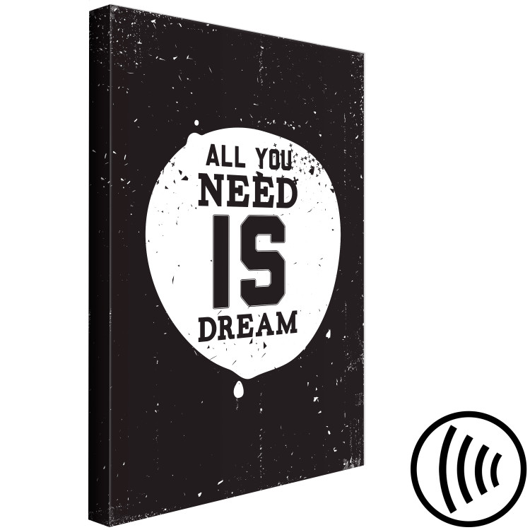 Canvas In Search of Dreams (1-part) - Black and White English Quote 115070 additionalImage 6