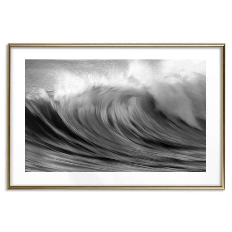 Poster Surfer's Paradise - black and white landscape of a turbulent sea wave 115170 additionalImage 16