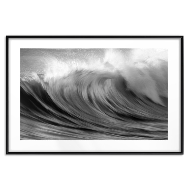 Poster Surfer's Paradise - black and white landscape of a turbulent sea wave 115170 additionalImage 15