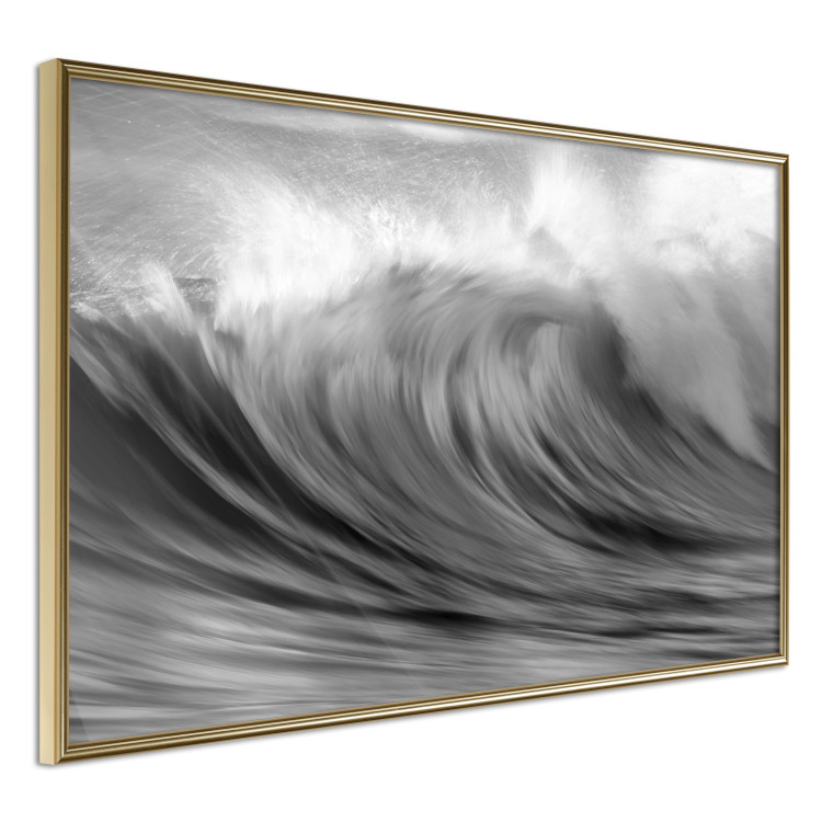 Poster Surfer's Paradise - black and white landscape of a turbulent sea wave 115170 additionalImage 12