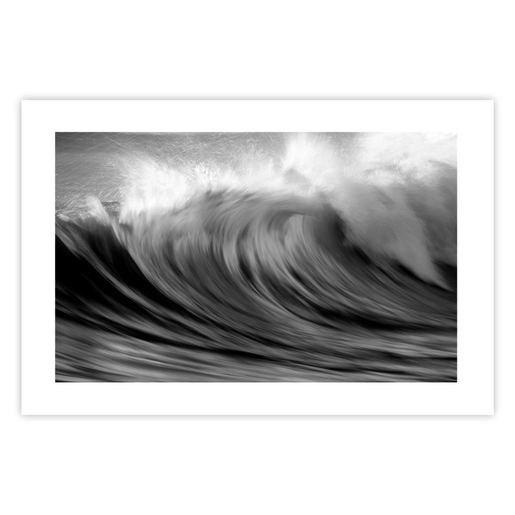 Poster Surfer's Paradise - black and white landscape of a turbulent sea wave 115170 additionalImage 25