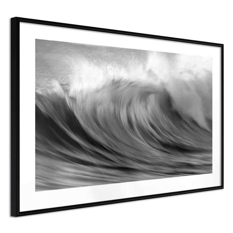 Poster Surfer's Paradise - black and white landscape of a turbulent sea wave 115170 additionalImage 11