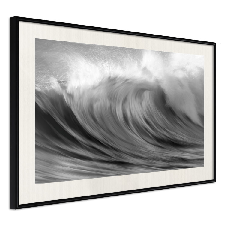 Poster Surfer's Paradise - black and white landscape of a turbulent sea wave 115170 additionalImage 3