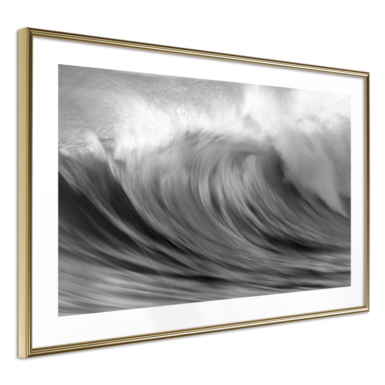 Poster Surfer's Paradise - black and white landscape of a turbulent sea wave 115170 additionalImage 6