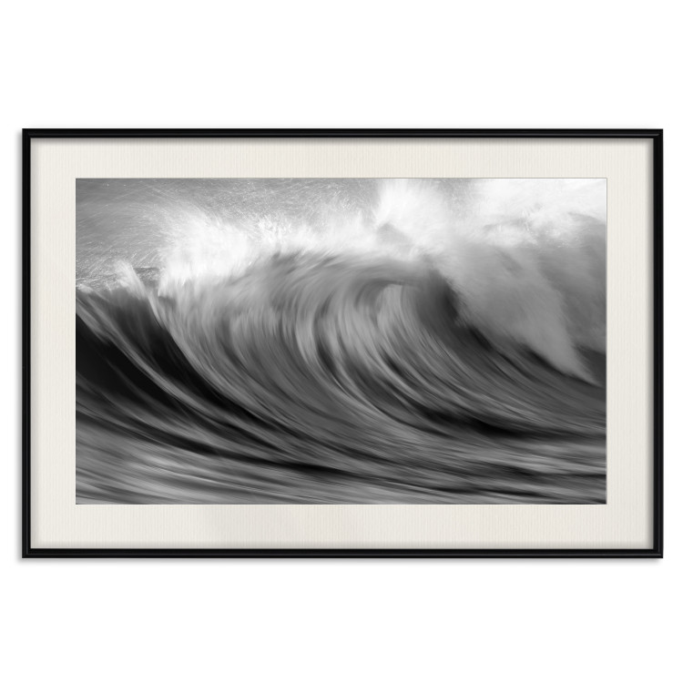 Poster Surfer's Paradise - black and white landscape of a turbulent sea wave 115170 additionalImage 18