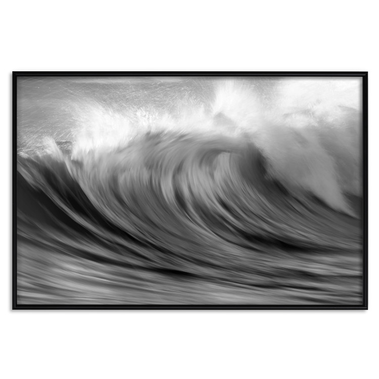 Poster Surfer's Paradise - black and white landscape of a turbulent sea wave 115170 additionalImage 24