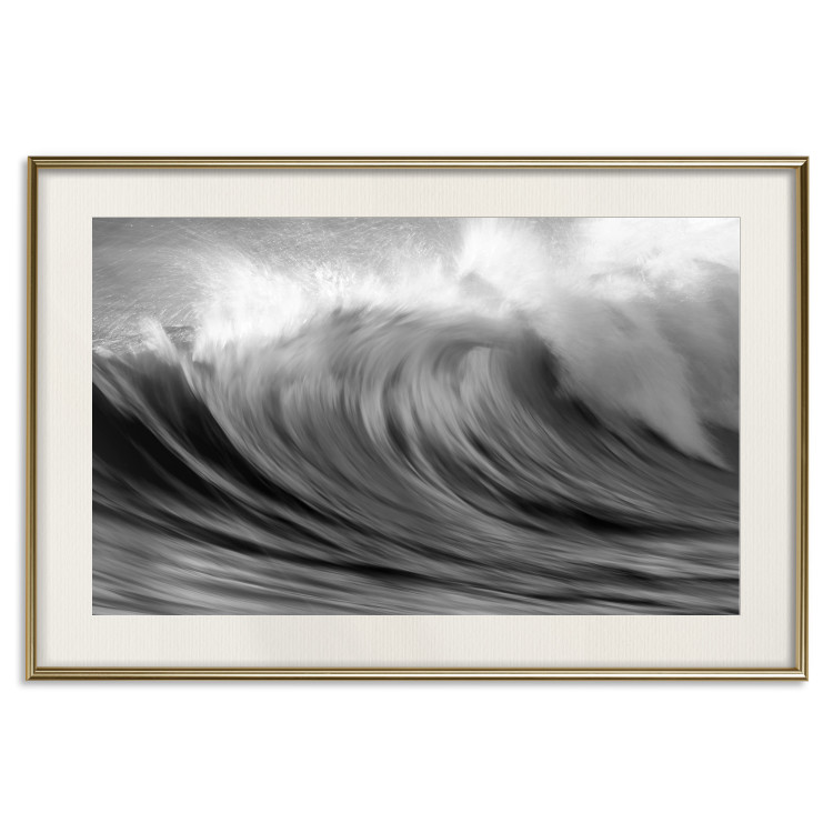 Poster Surfer's Paradise - black and white landscape of a turbulent sea wave 115170 additionalImage 19