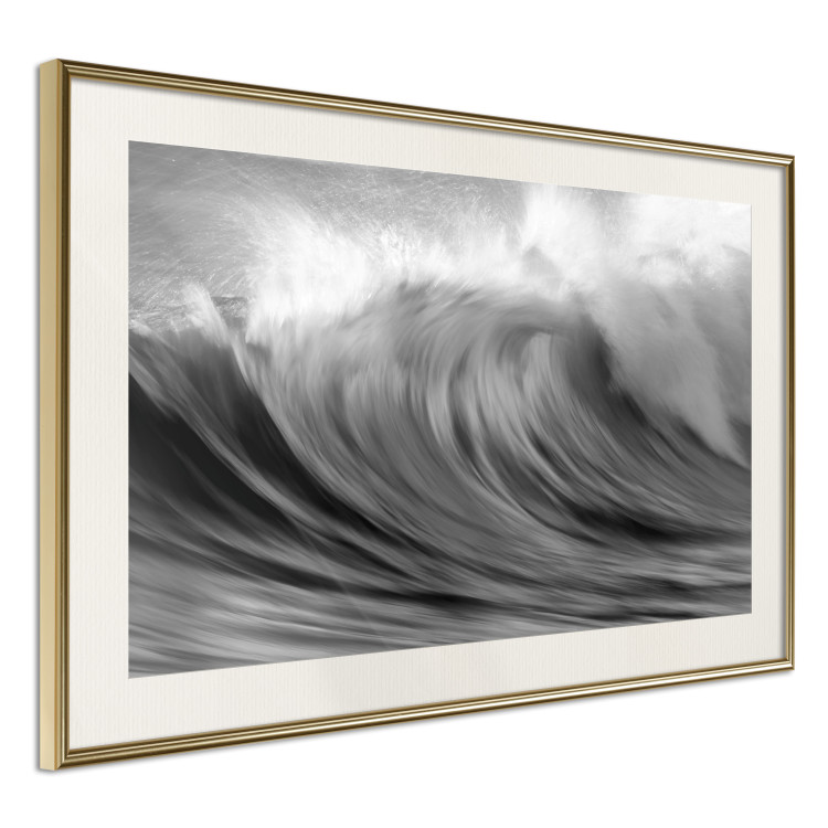Poster Surfer's Paradise - black and white landscape of a turbulent sea wave 115170 additionalImage 2